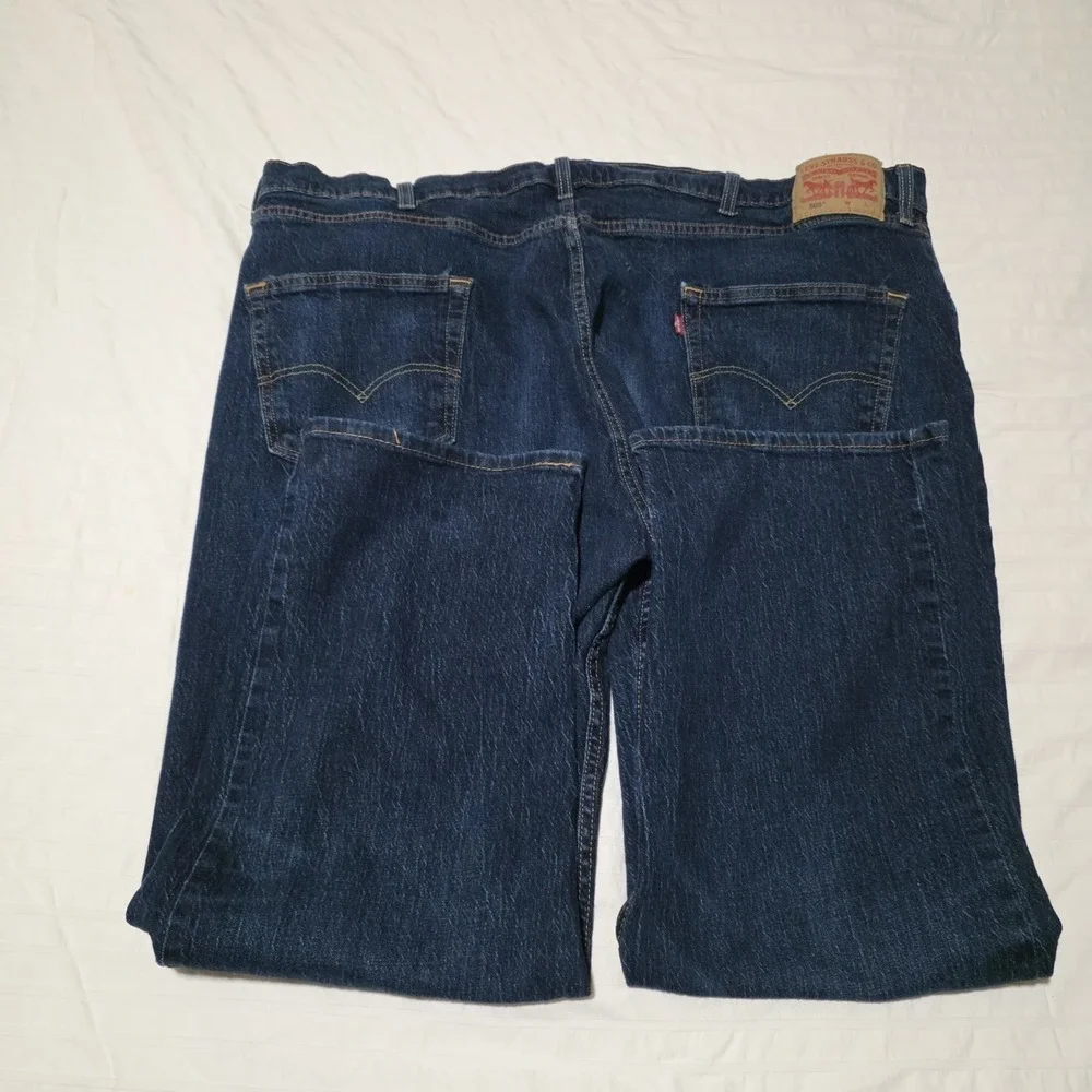 Levis 505 Mens‎ Dark Blue Straight Jeans Size 48x29 Big Cotton Denim Pants
